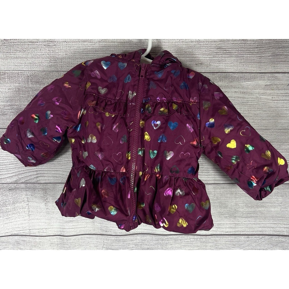 Penelope Mack Toddler Puffer Jacket Reflective Heart Design Size 12 Months